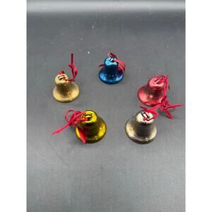 Set of 5 MCM Christmas Ornaments Bells from the 1950s